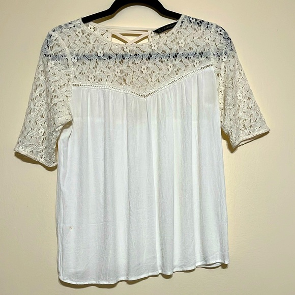 Zara Tops - Zara Basic Lace Top Sz Small